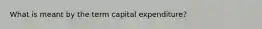 What is meant by the term capital expenditure?