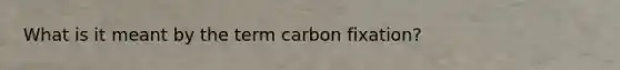 What is it meant by the term carbon fixation?