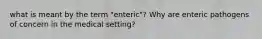 what is meant by the term "enteric"? Why are enteric pathogens of concern in the medical setting?