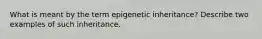 What is meant by the term epigenetic inheritance? Describe two examples of such inheritance.