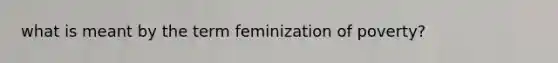 what is meant by the term feminization of poverty?