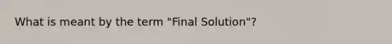 What is meant by the term "Final Solution"?