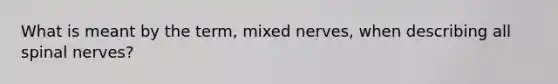 What is meant by the term, mixed nerves, when describing all spinal nerves?