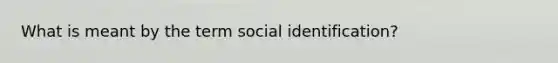 What is meant by the term social identification?