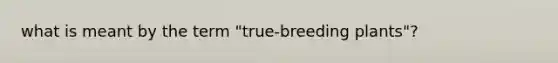 what is meant by the term "true-breeding plants"?