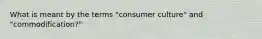 What is meant by the terms "consumer culture" and "commodification?"