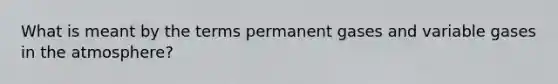 What is meant by the terms permanent gases and variable gases in the atmosphere?