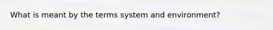 What is meant by the terms system and environment?