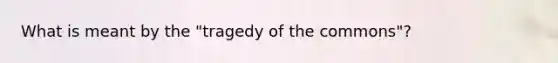 What is meant by the "tragedy of the commons"?
