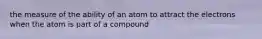 the measure of the ability of an atom to attract the electrons when the atom is part of a compound