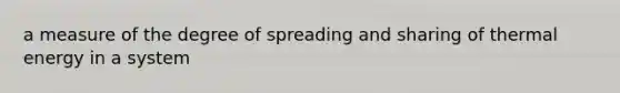 a measure of the degree of spreading and sharing of thermal energy in a system