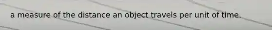 a measure of the distance an object travels per unit of time.