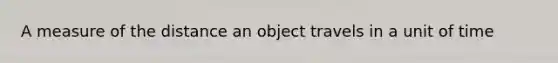 A measure of the distance an object travels in a unit of time