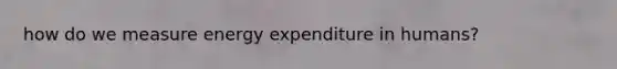 how do we measure energy expenditure in humans?