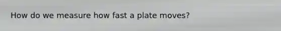 How do we measure how fast a plate moves?