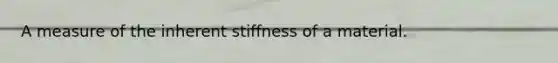 A measure of the inherent stiffness of a material.