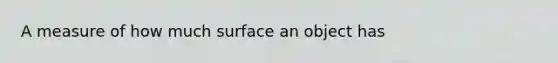 A measure of how much surface an object has