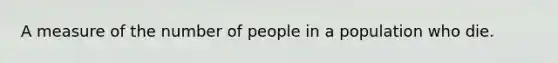 A measure of the number of people in a population who die.