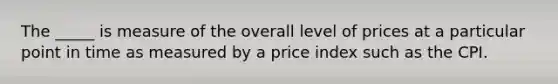 The _____ is measure of the overall level of prices at a particular point in time as measured by a price index such as the CPI.