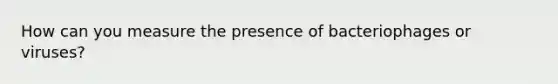 How can you measure the presence of bacteriophages or viruses?