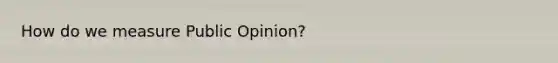 How do we measure Public Opinion?