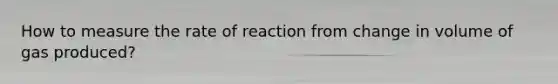 How to measure the rate of reaction from change in volume of gas produced?