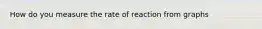 How do you measure the rate of reaction from graphs