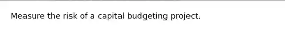 Measure the risk of a capital budgeting project.