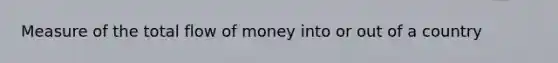 Measure of the total flow of money into or out of a country