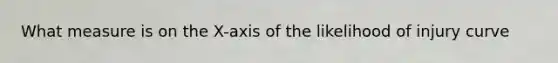 What measure is on the X-axis of the likelihood of injury curve