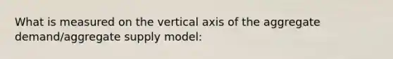 What is measured on the vertical axis of the aggregate demand/aggregate supply model: