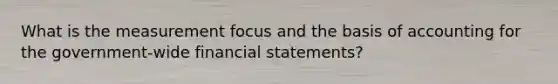 What is the measurement focus and the basis of accounting for the government-wide financial statements?