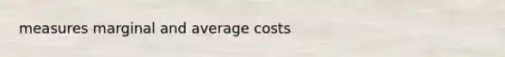 measures marginal and average costs