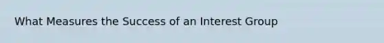 What Measures the Success of an Interest Group