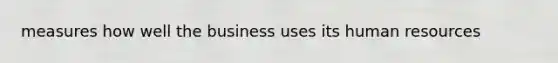 measures how well the business uses its human resources