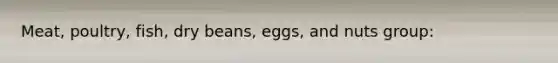 Meat, poultry, fish, dry beans, eggs, and nuts group: