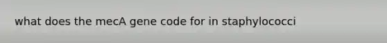 what does the mecA gene code for in staphylococci