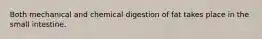 Both mechanical and chemical digestion of fat takes place in the small intestine.