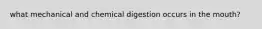 what mechanical and chemical digestion occurs in the mouth?