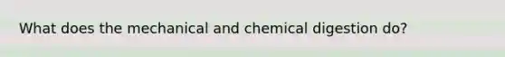 What does the mechanical and chemical digestion do?