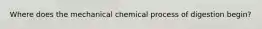 Where does the mechanical chemical process of digestion begin?