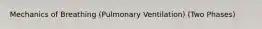 Mechanics of Breathing (Pulmonary Ventilation) (Two Phases)