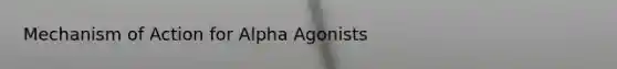 Mechanism of Action for Alpha Agonists