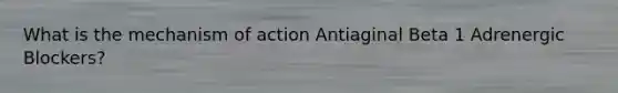 What is the mechanism of action Antiaginal Beta 1 Adrenergic Blockers?