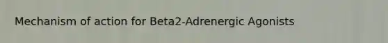 Mechanism of action for Beta2-Adrenergic Agonists