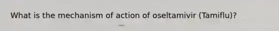 What is the mechanism of action of oseltamivir (Tamiflu)?