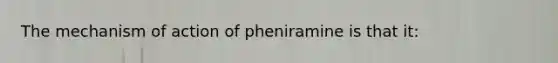 The mechanism of action of pheniramine is that it: