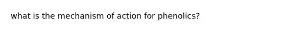what is the mechanism of action for phenolics?
