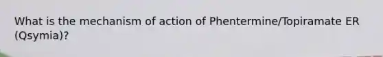 What is the mechanism of action of Phentermine/Topiramate ER (Qsymia)?