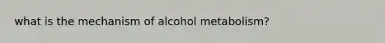 what is the mechanism of alcohol metabolism?